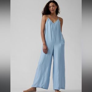 NWT Athleta Satin Blue Calm Cool Romper